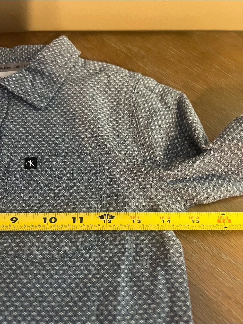 Calvin Klein Boys' Gray Micro-Print Button-Down Shirt Sz 7 NWT